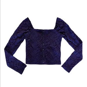 Abercrombie & Fitch Plum Purple Lace Crop Top Size S